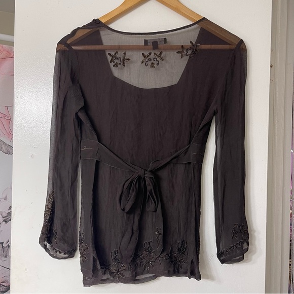 VTG For Joseph Sheer Beaded Blouse - Picture 5 of 10